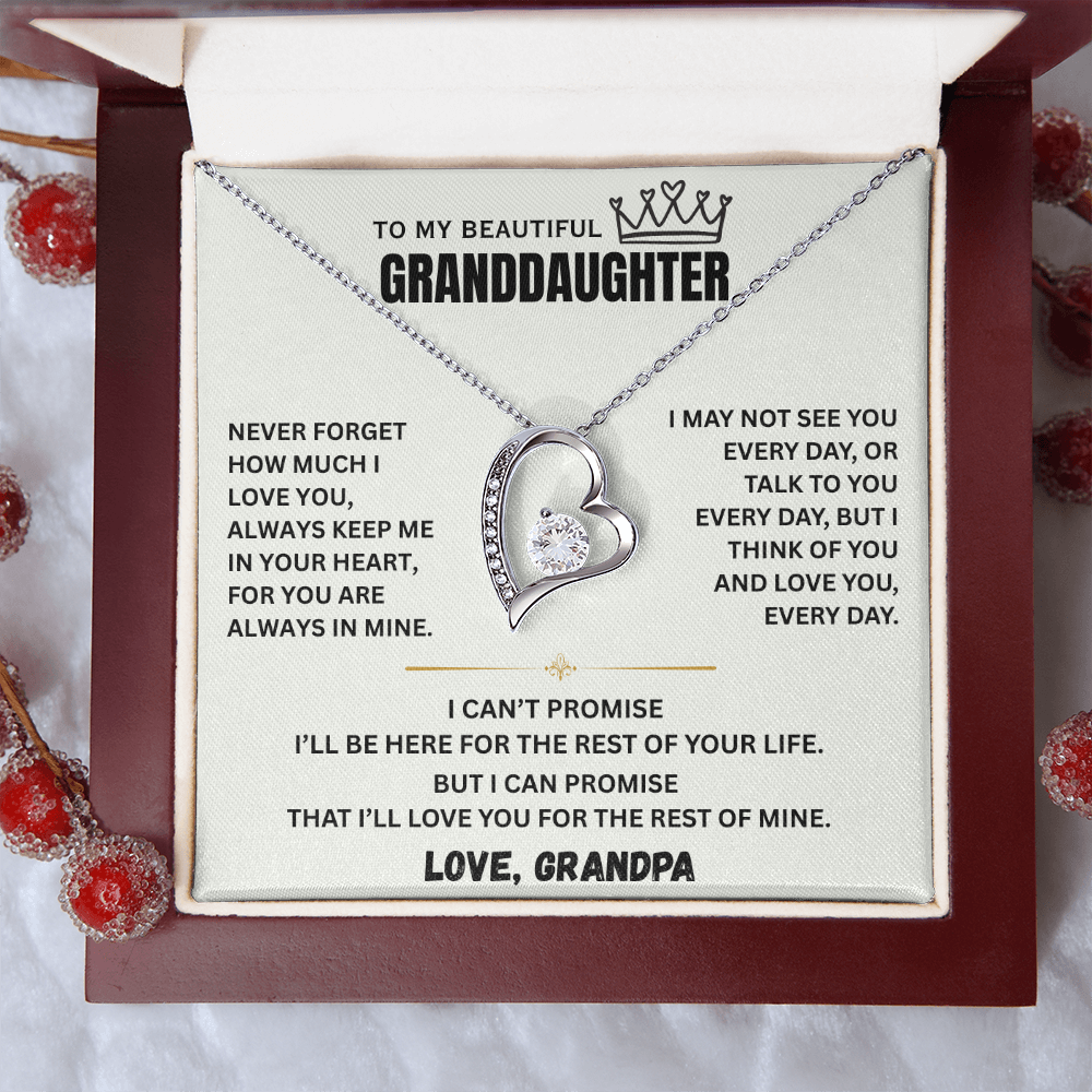To My Granddaughter Princess Crown Pendant Gift Set- FG00092