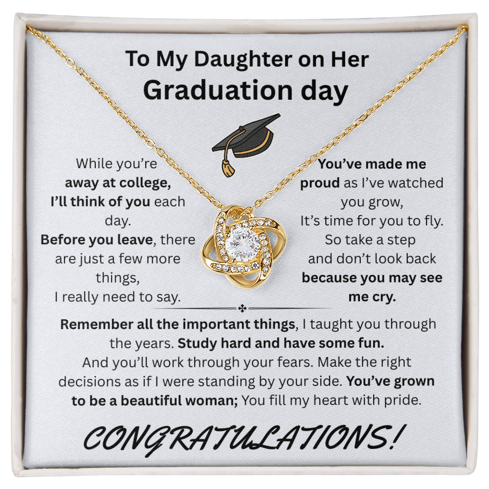 To My Daughter on Her Graduation day - Love Knot Necklace - FG00050