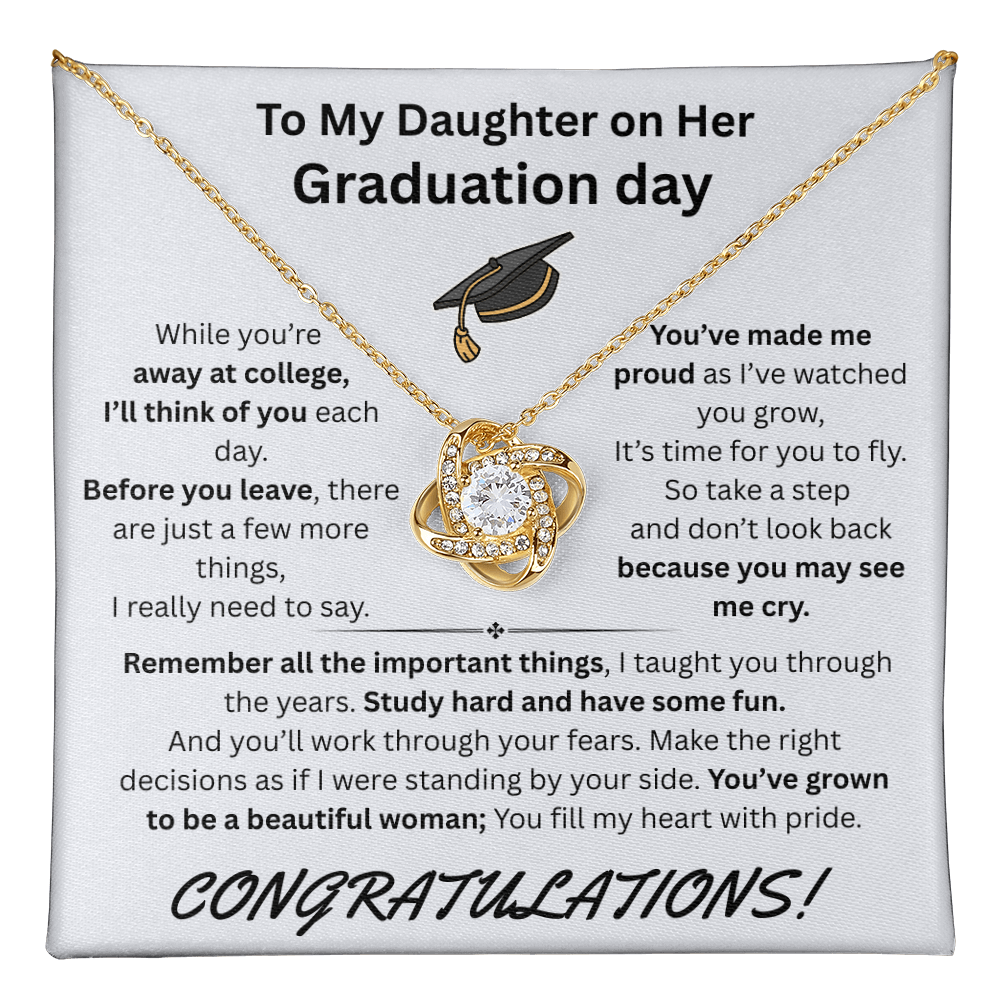 To My Daughter on Her Graduation day - Love Knot Necklace - FG00050