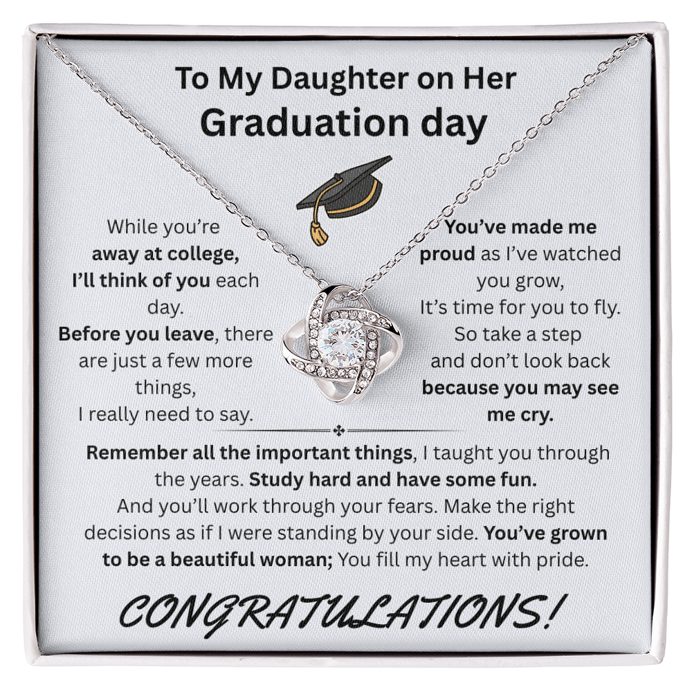 To My Daughter on Her Graduation day - Love Knot Necklace - FG00050