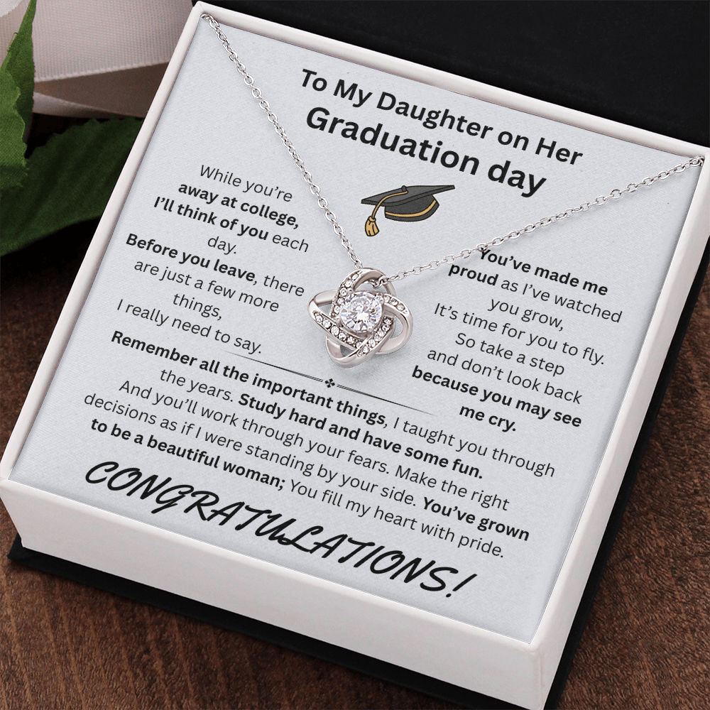 To My Daughter on Her Graduation day - Love Knot Necklace - FG00050