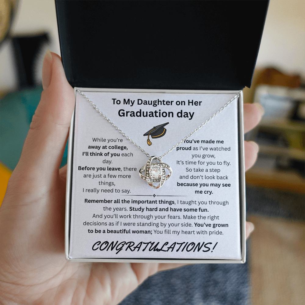 To My Daughter on Her Graduation day - Love Knot Necklace - FG00050