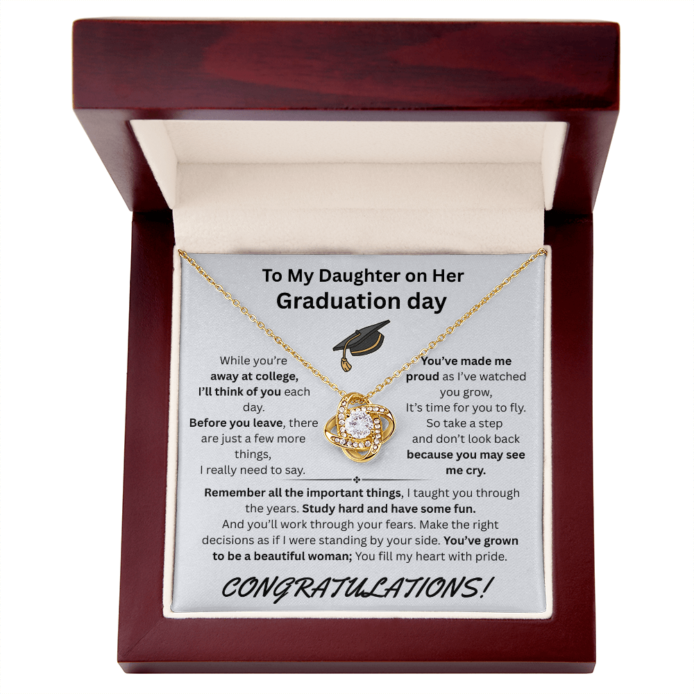 To My Daughter on Her Graduation day - Love Knot Necklace - FG00050