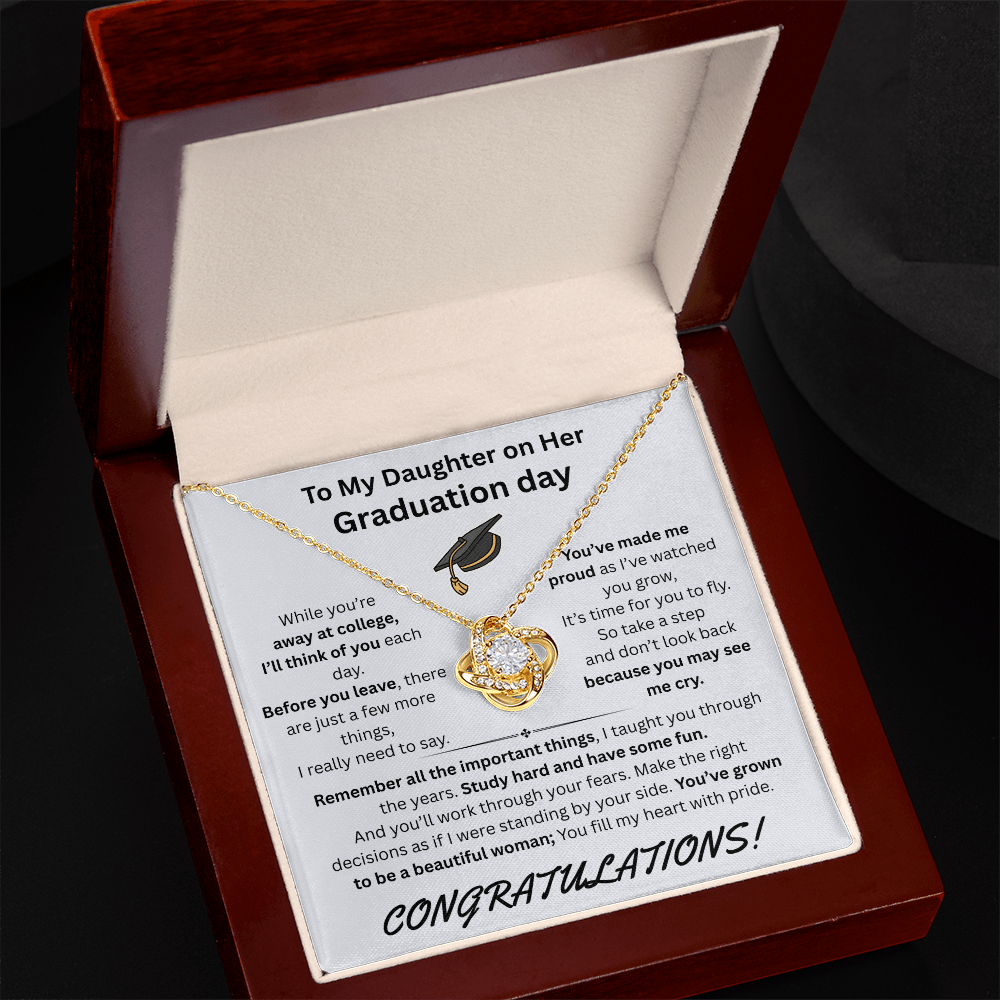 To My Daughter on Her Graduation day - Love Knot Necklace - FG00050