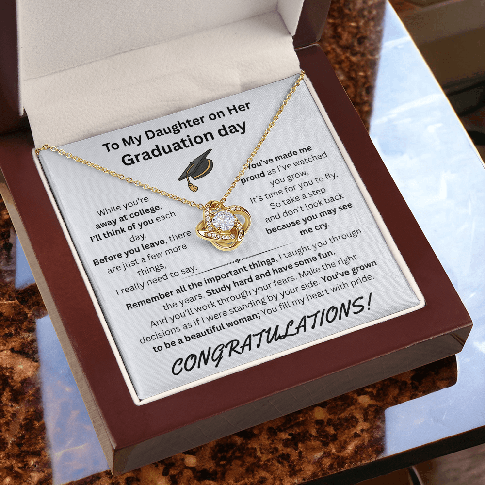 To My Daughter on Her Graduation day - Love Knot Necklace - FG00050