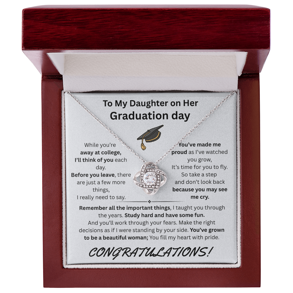To My Daughter on Her Graduation day - Love Knot Necklace - FG00050