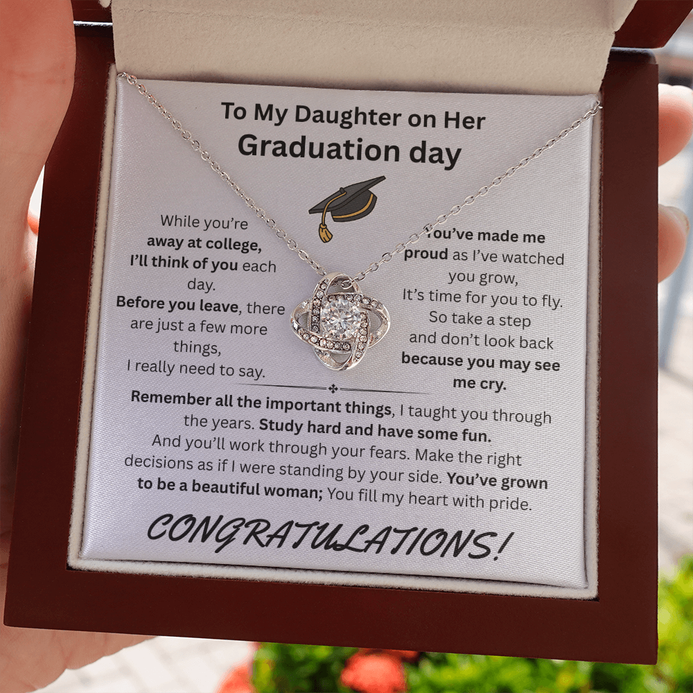 To My Daughter on Her Graduation day - Love Knot Necklace - FG00050