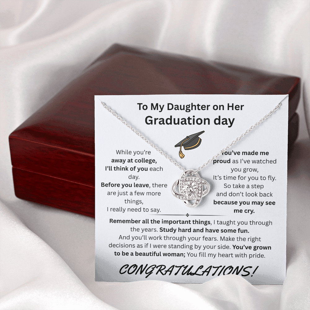 To My Daughter on Her Graduation day - Love Knot Necklace - FG00050