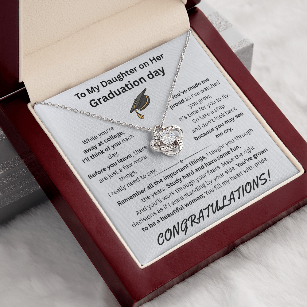 To My Daughter on Her Graduation day - Love Knot Necklace - FG00050