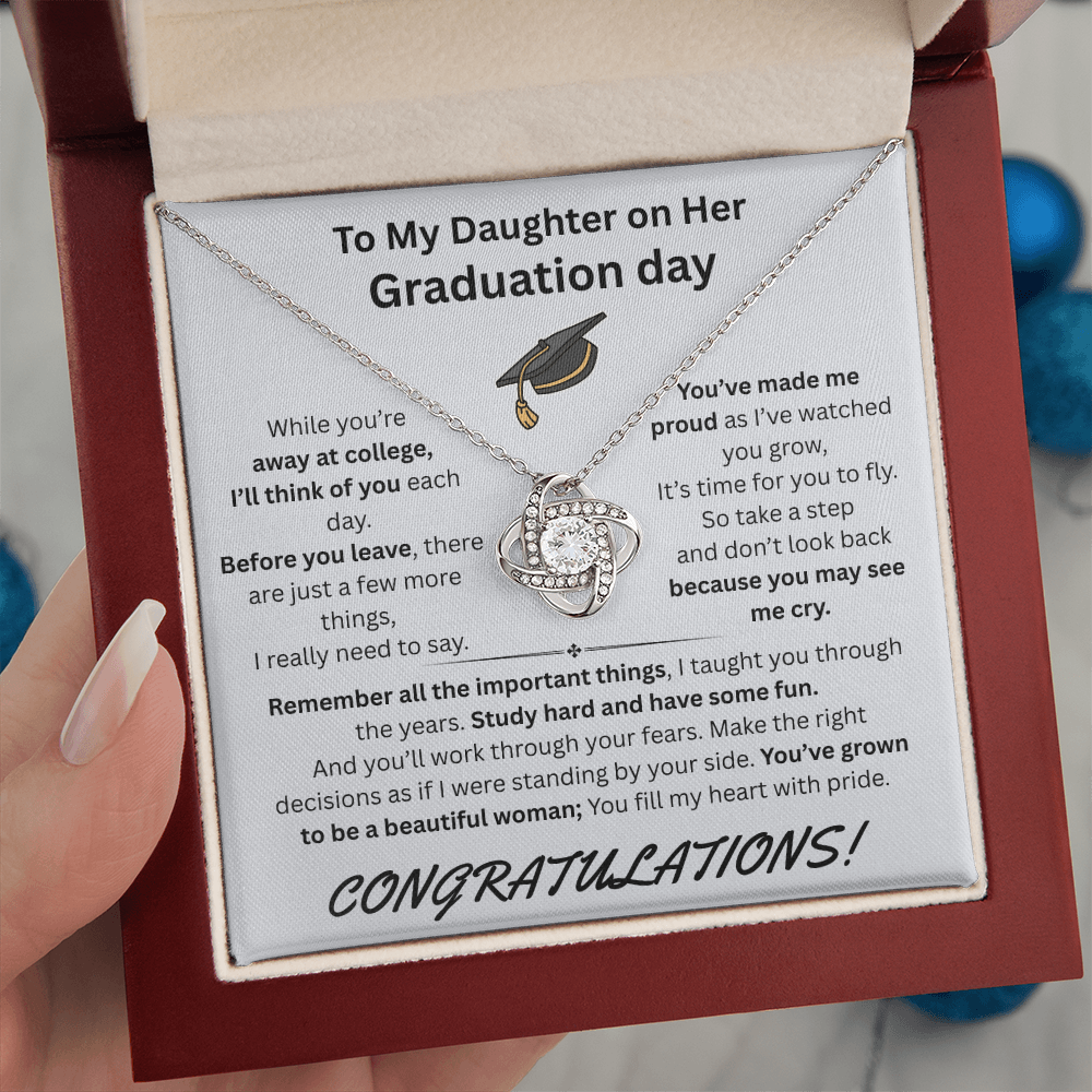 To My Daughter on Her Graduation day - Love Knot Necklace - FG00050