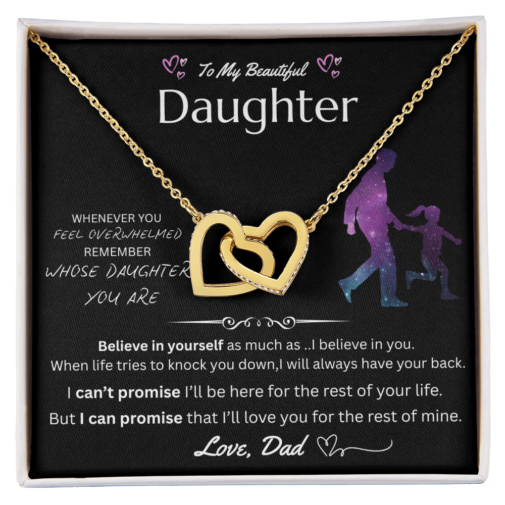 To My Beautiful Daughter - Interlocking Heart Necklace - FG0033