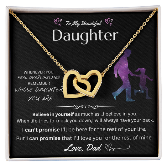 To My Beautiful Daughter - Interlocking Heart Necklace - FG0033