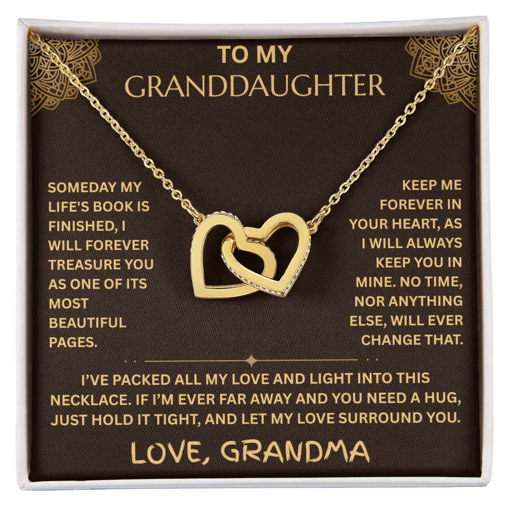 To My Granddaughter - Interlocking Heart Necklace - FG0021