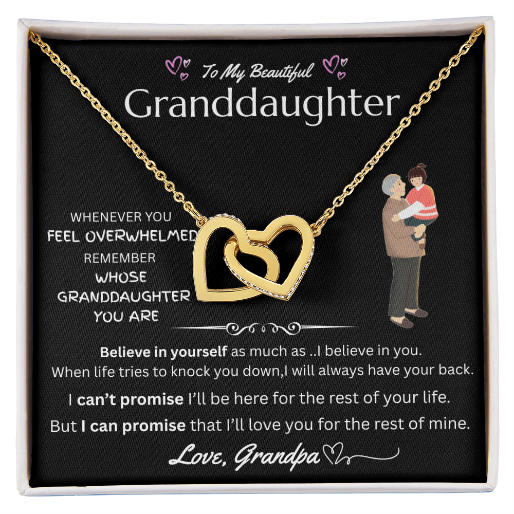 To My Granddaughter - Interlocking Heart Necklace - FG0035