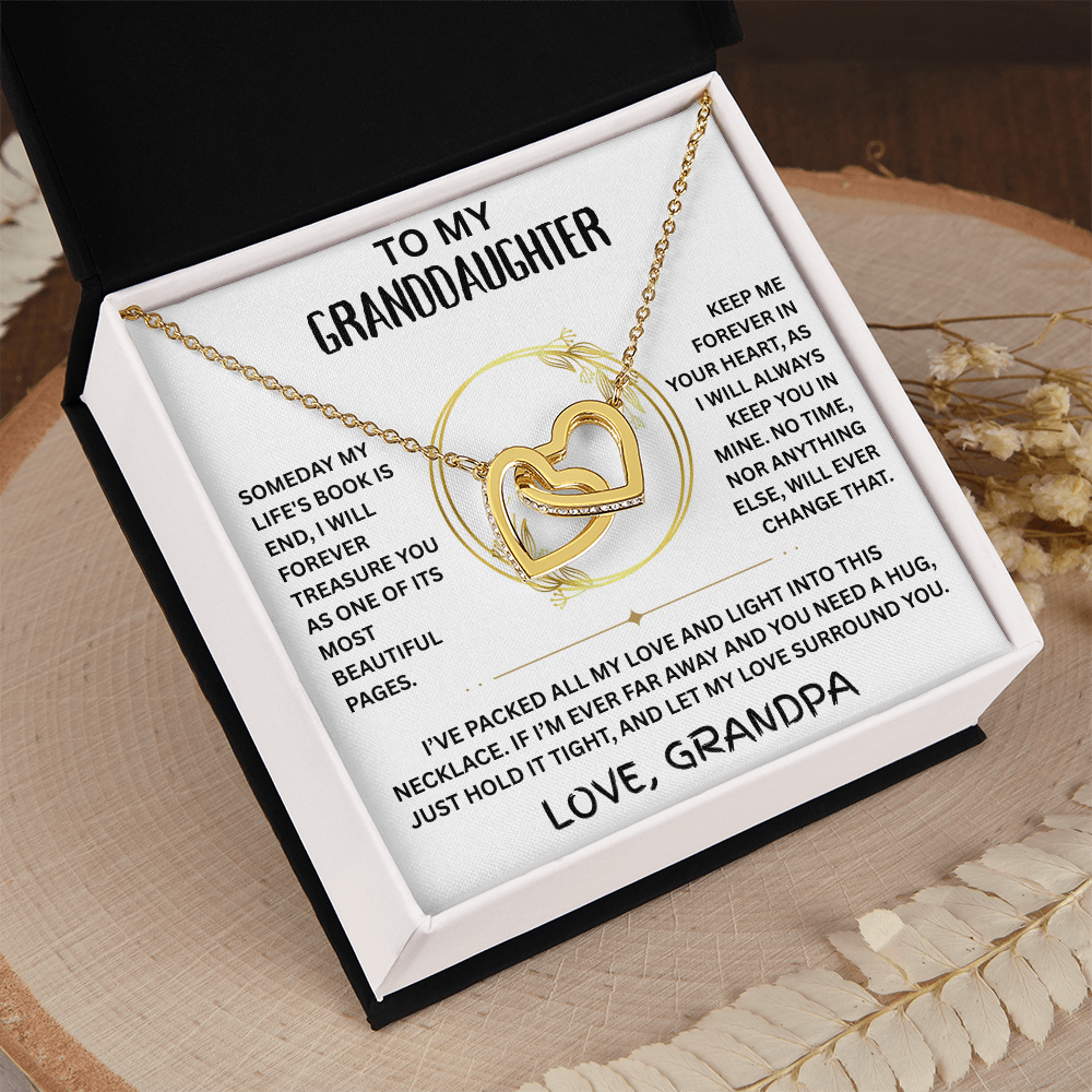 To My Granddaughter - Interlocking Heart Necklace - FG0006