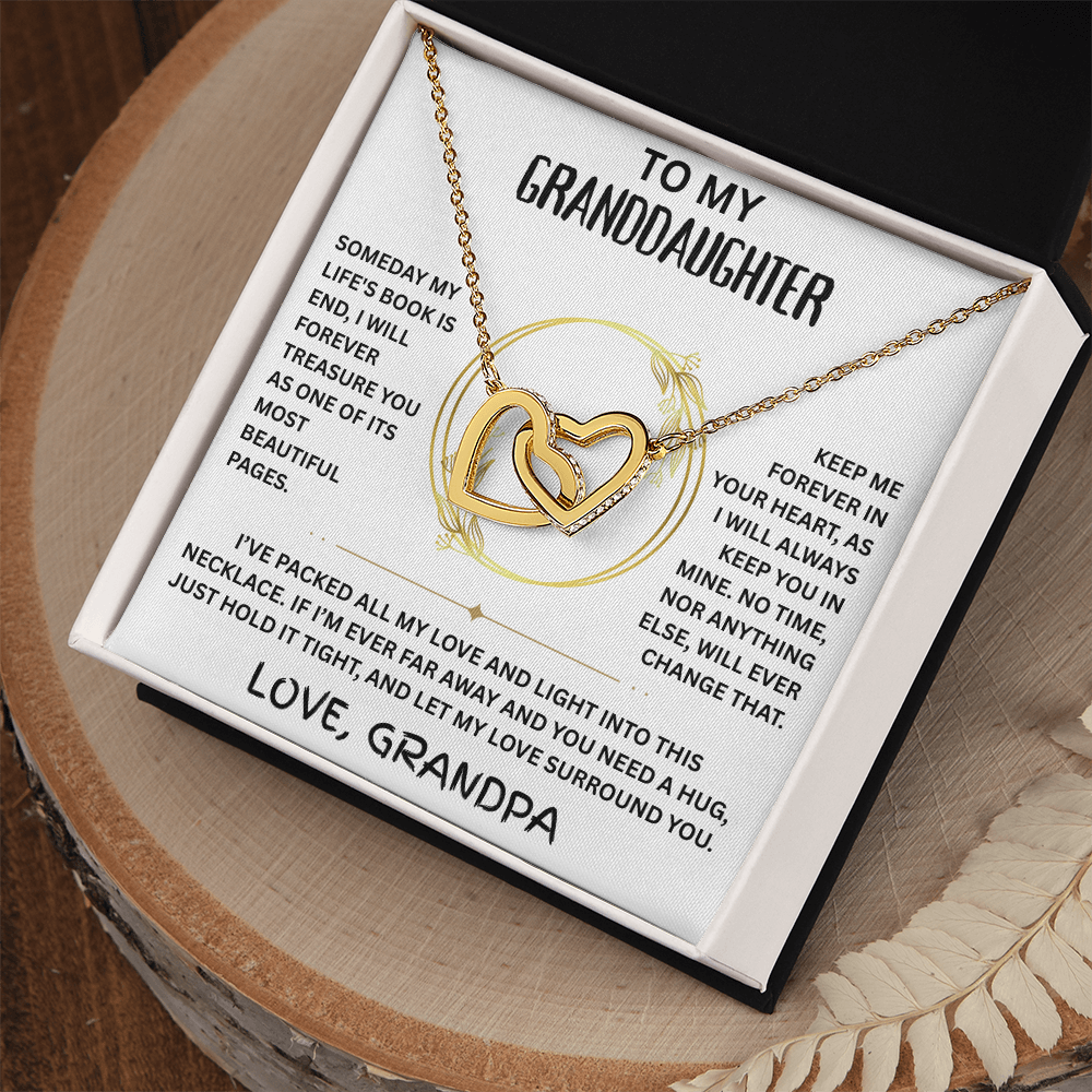 To My Granddaughter - Interlocking Heart Necklace - FG0006