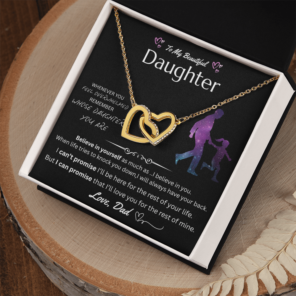 To My Beautiful Daughter - Interlocking Heart Necklace - FG0033