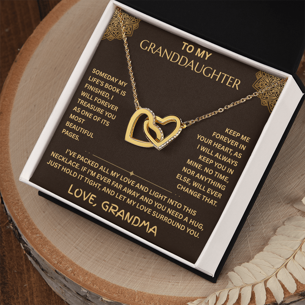 To My Granddaughter - Interlocking Heart Necklace - FG0021