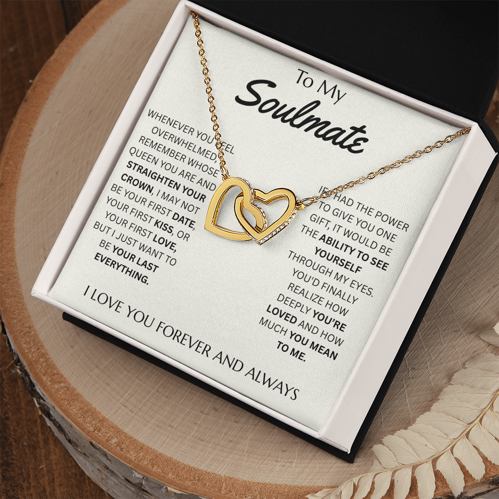 To My Soulmate - Interlocking Heart Necklace - FG0025
