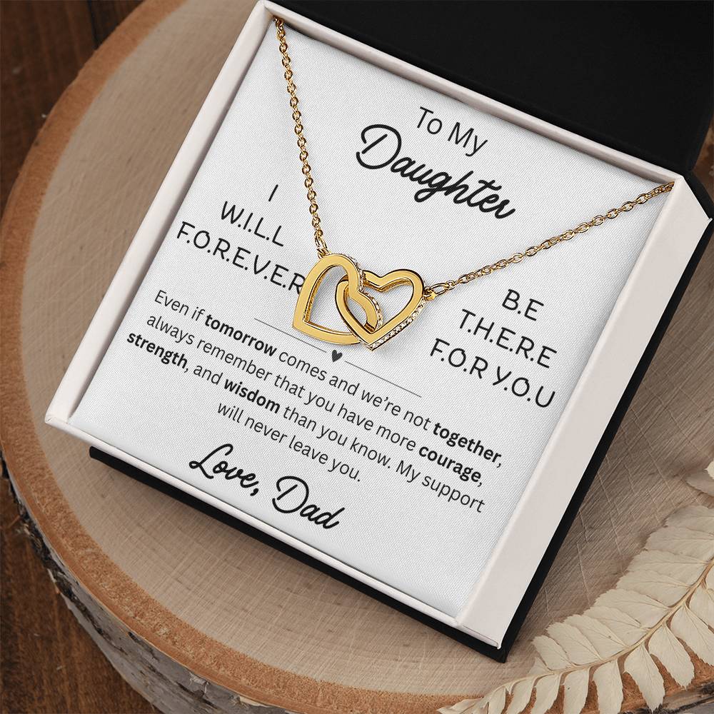 To My Daughter - Interlocking Hearts Necklace - FG005