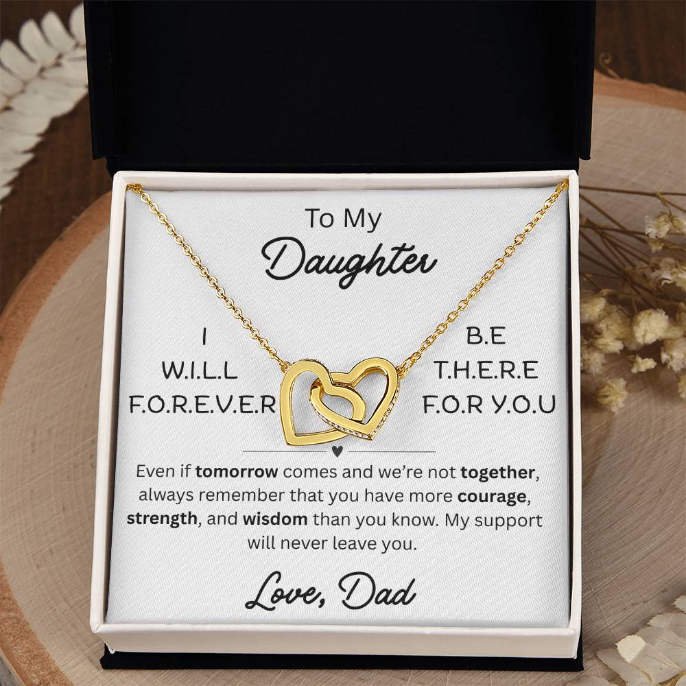 To My Daughter - Interlocking Hearts Necklace - FG005