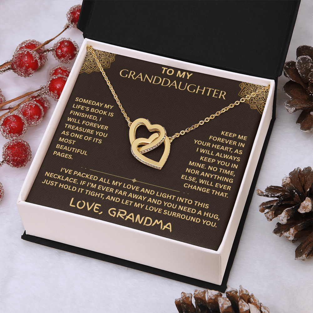To My Granddaughter - Interlocking Heart Necklace - FG0021