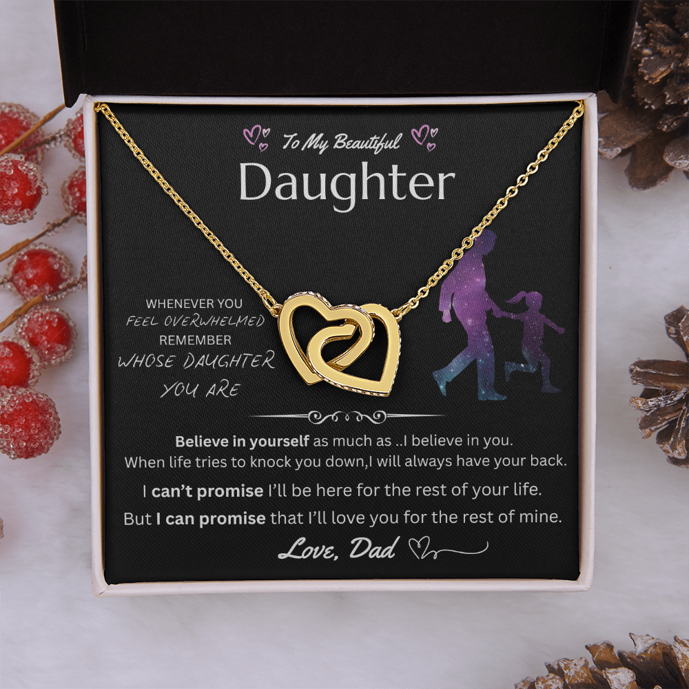 To My Beautiful Daughter - Interlocking Heart Necklace - FG0033