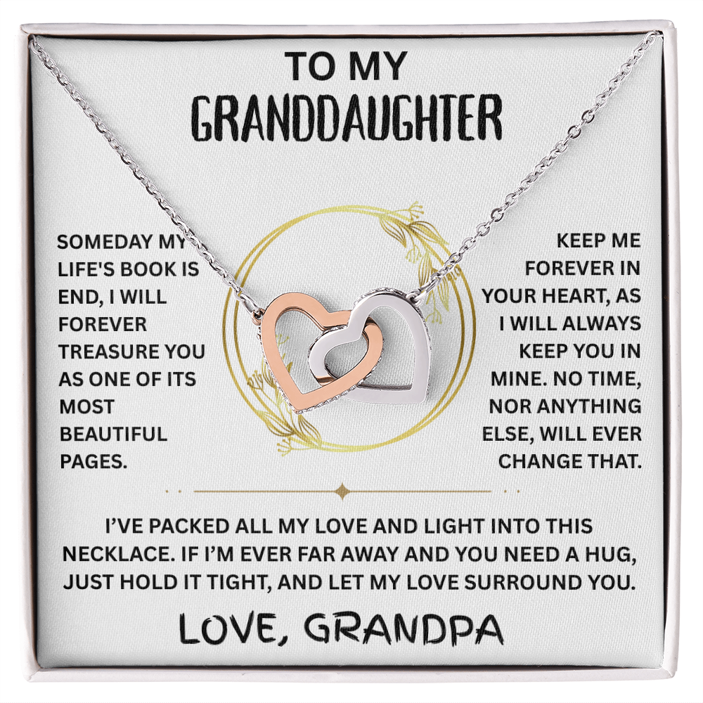 To My Granddaughter - Interlocking Heart Necklace - FG0006