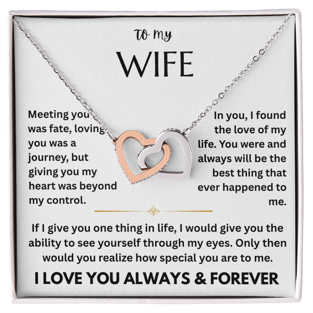 To My Wife - Interlocking Heart Necklace Gift Set  FG00059