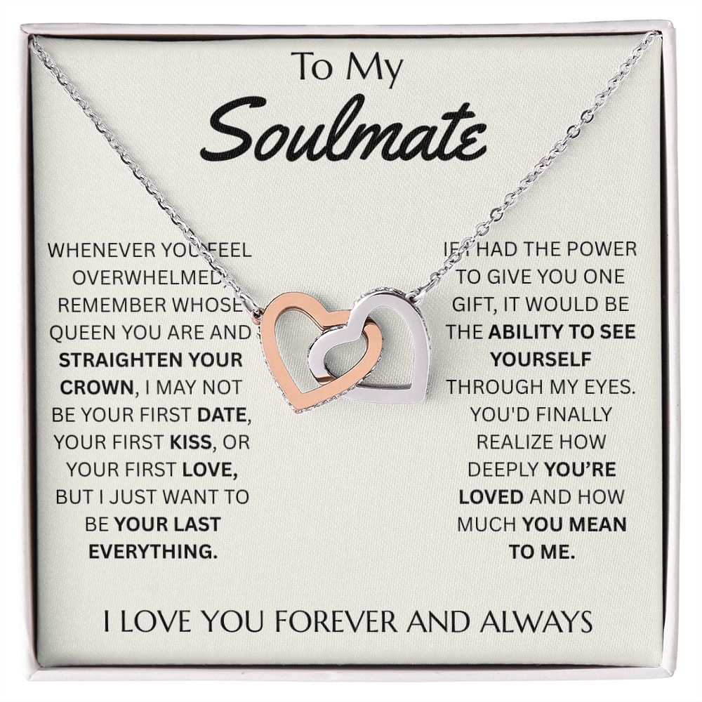To My Soulmate - Interlocking Heart Necklace - FG0025