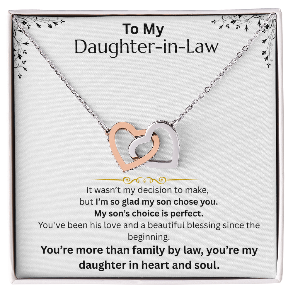 To My daughter-in-law - Interlocking Heart Necklace - FG0017