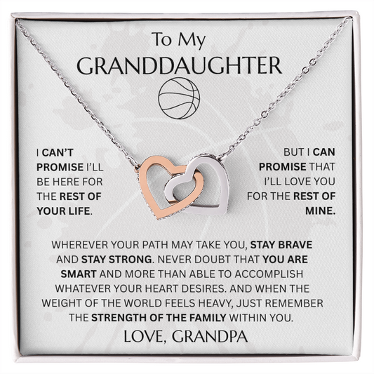 To My Granddaughter - Interlocking Heart Baller Design - FG0014