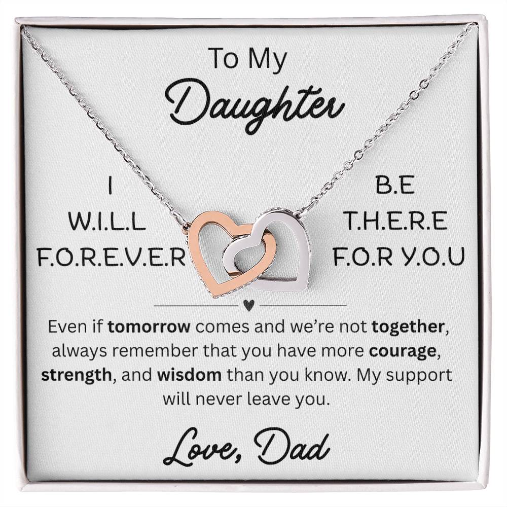 To My Daughter - Interlocking Hearts Necklace - FG005