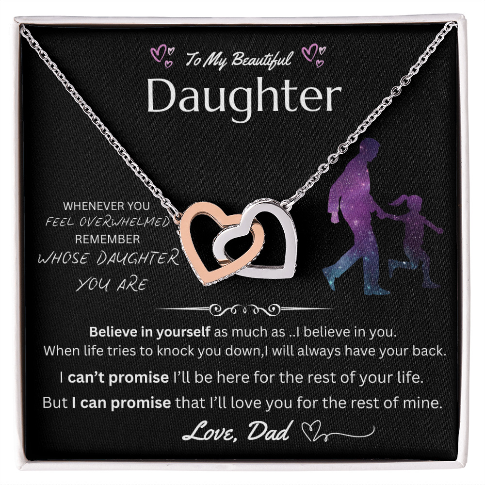 To My Beautiful Daughter - Interlocking Heart Necklace - FG0033