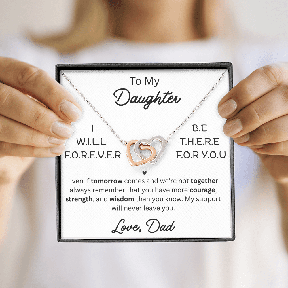 To My Daughter - Interlocking Hearts Necklace - FG005