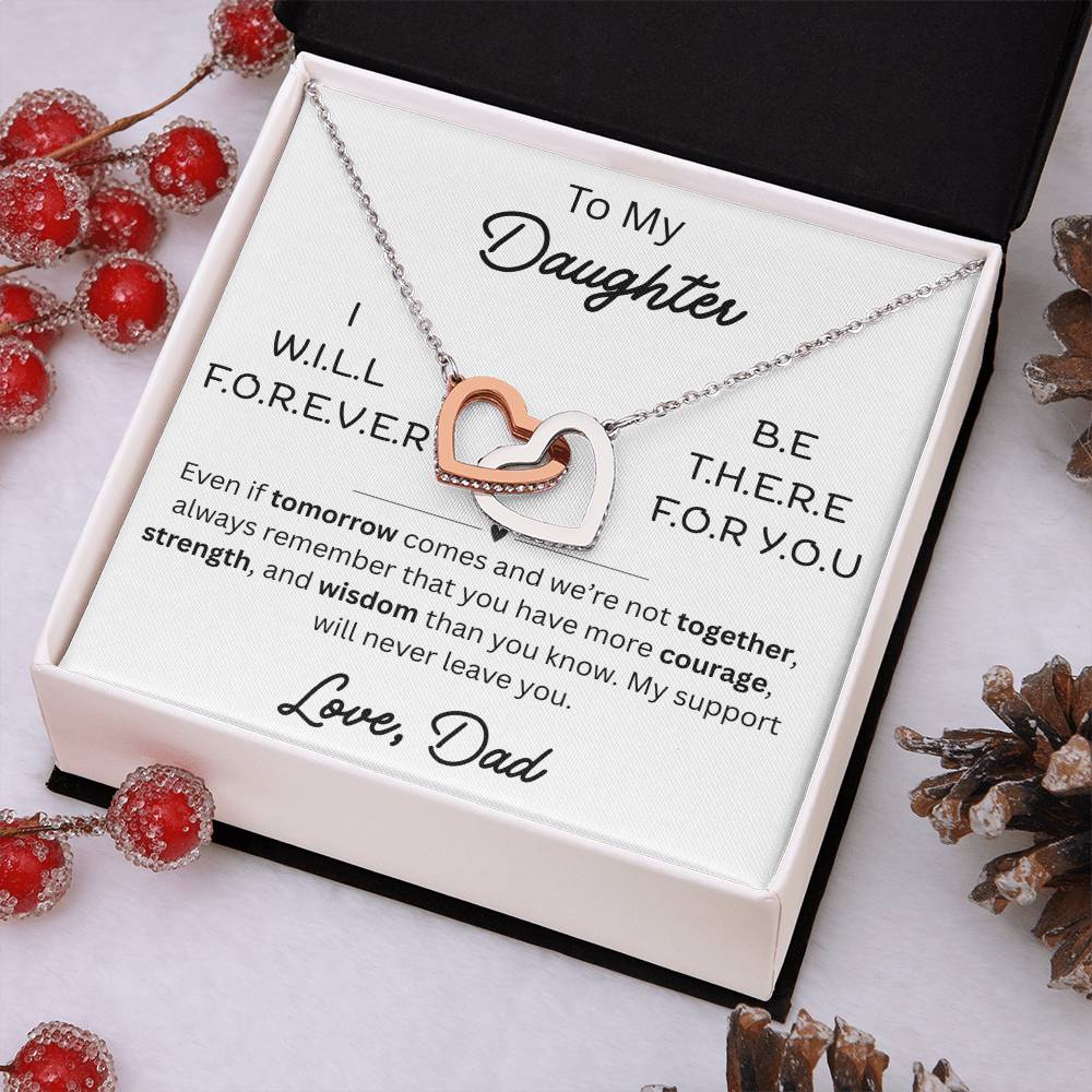 To My Daughter - Interlocking Hearts Necklace - FG005