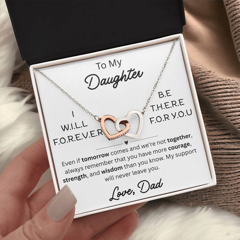 To My Daughter - Interlocking Hearts Necklace - FG005