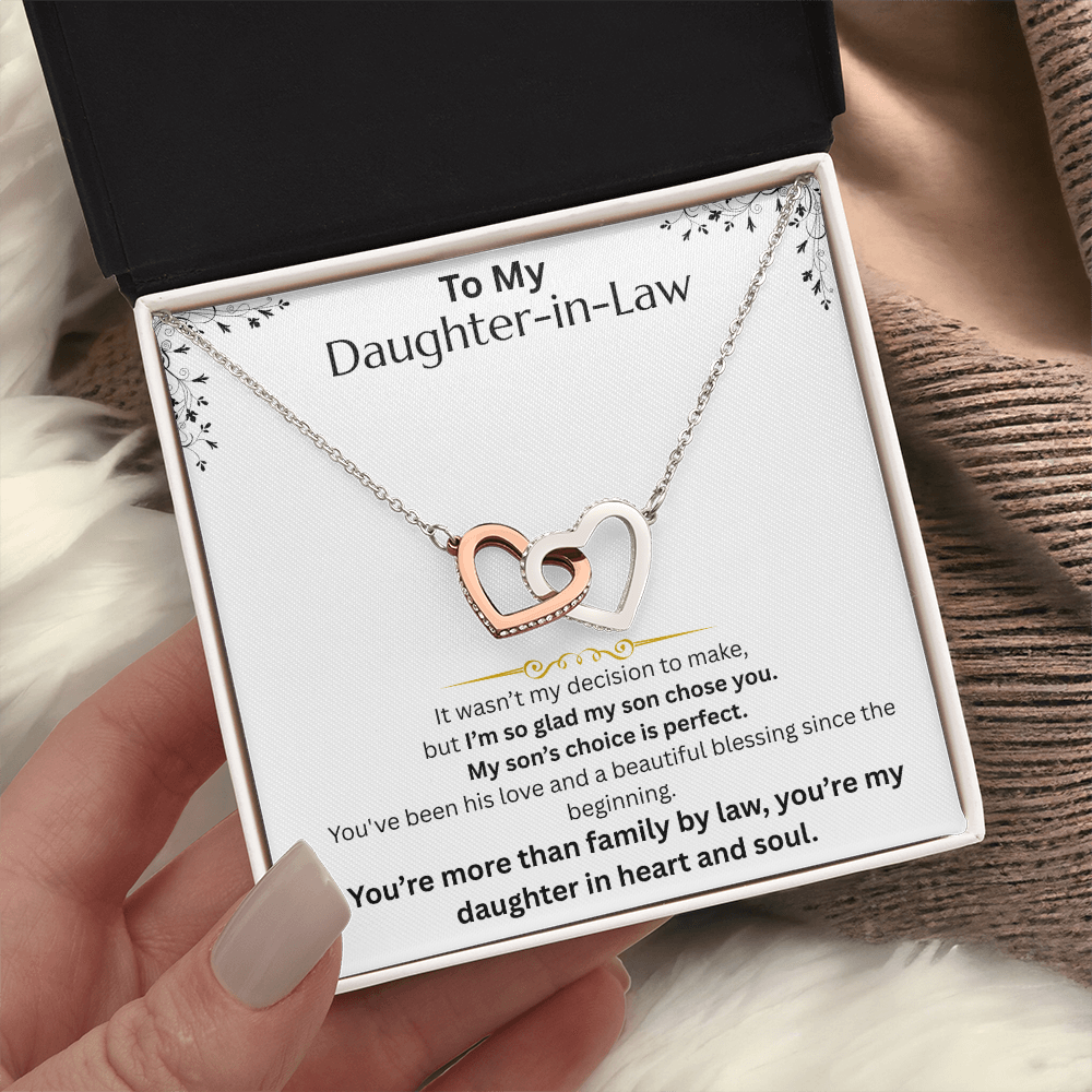 To My daughter-in-law - Interlocking Heart Necklace - FG0017