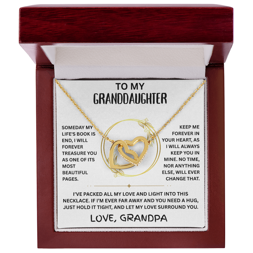 To My Granddaughter - Interlocking Heart Necklace - FG0006