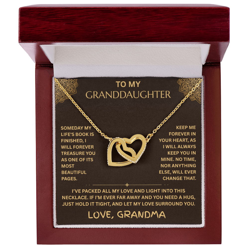 To My Granddaughter - Interlocking Heart Necklace - FG0021