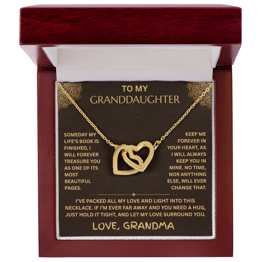 To My Granddaughter - Interlocking Heart Necklace - FG0021