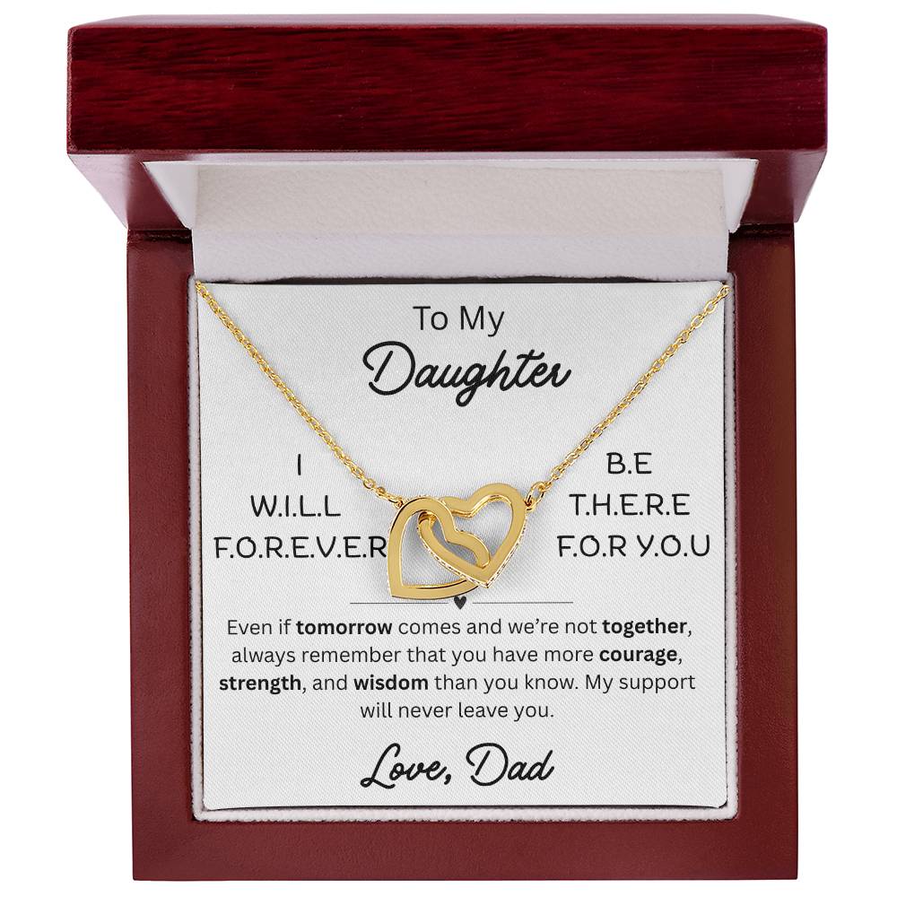 To My Daughter - Interlocking Hearts Necklace - FG005