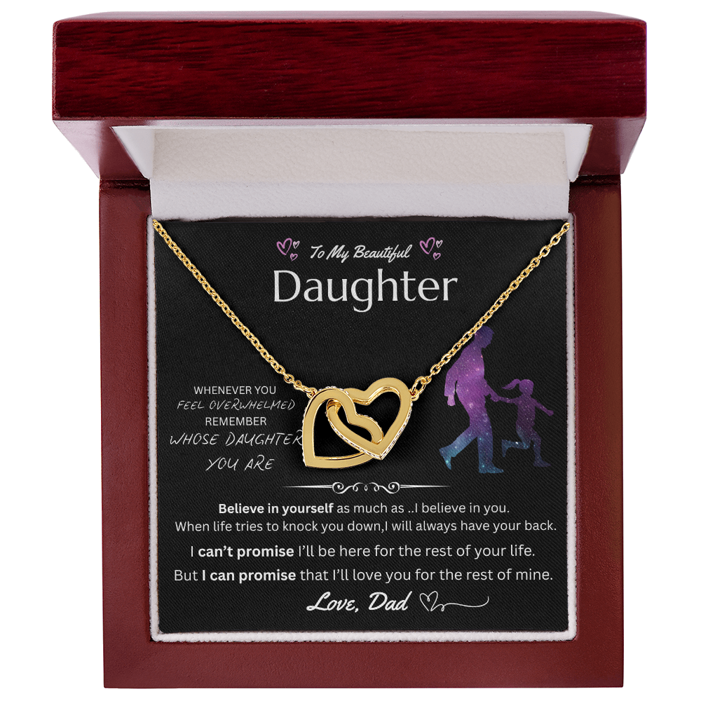 To My Beautiful Daughter - Interlocking Heart Necklace - FG0033