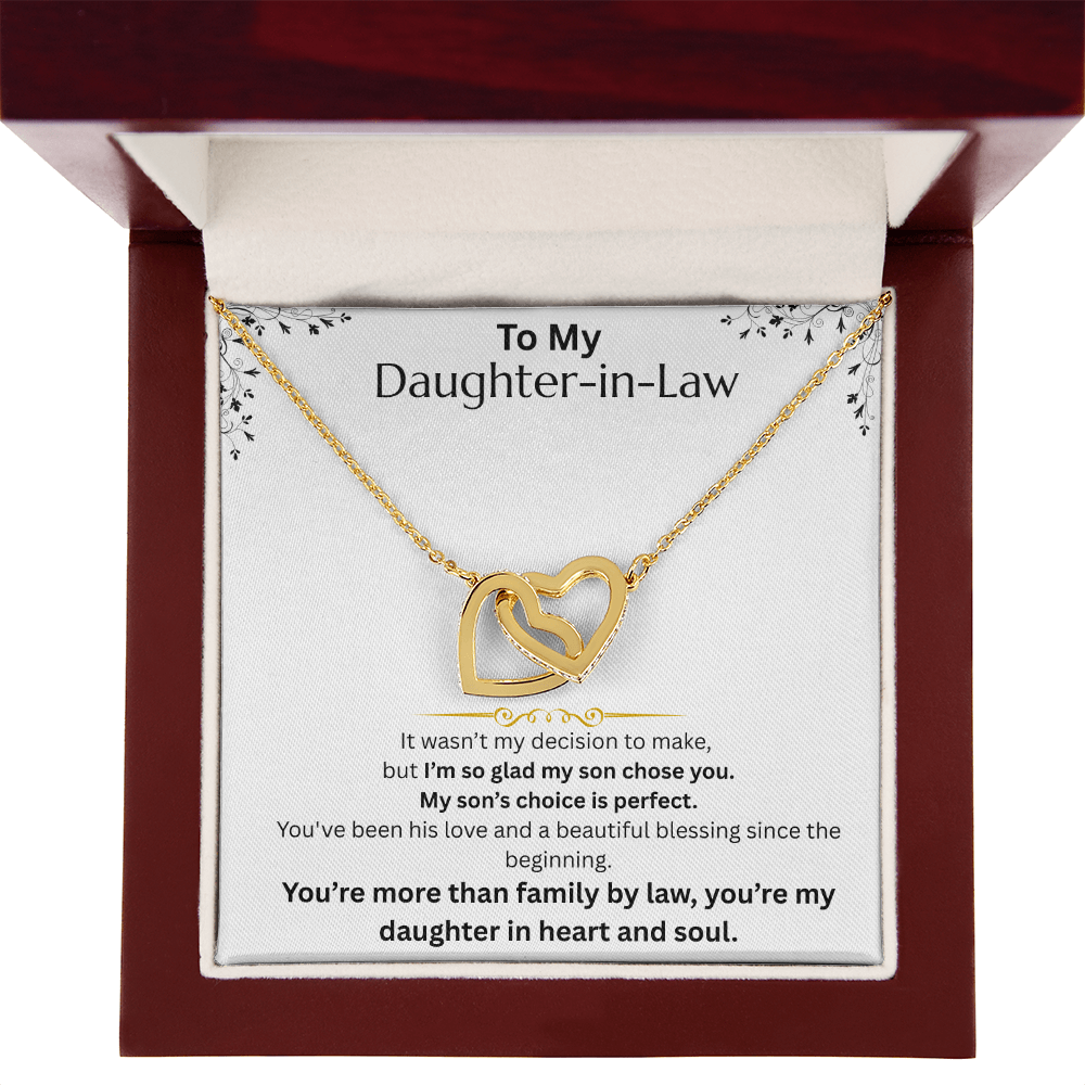 To My daughter-in-law - Interlocking Heart Necklace - FG0017