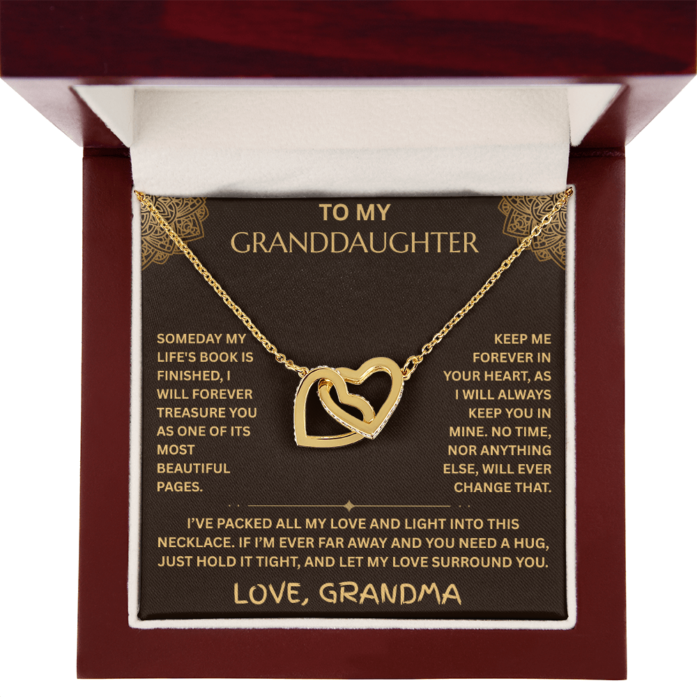 To My Granddaughter - Interlocking Heart Necklace - FG0021