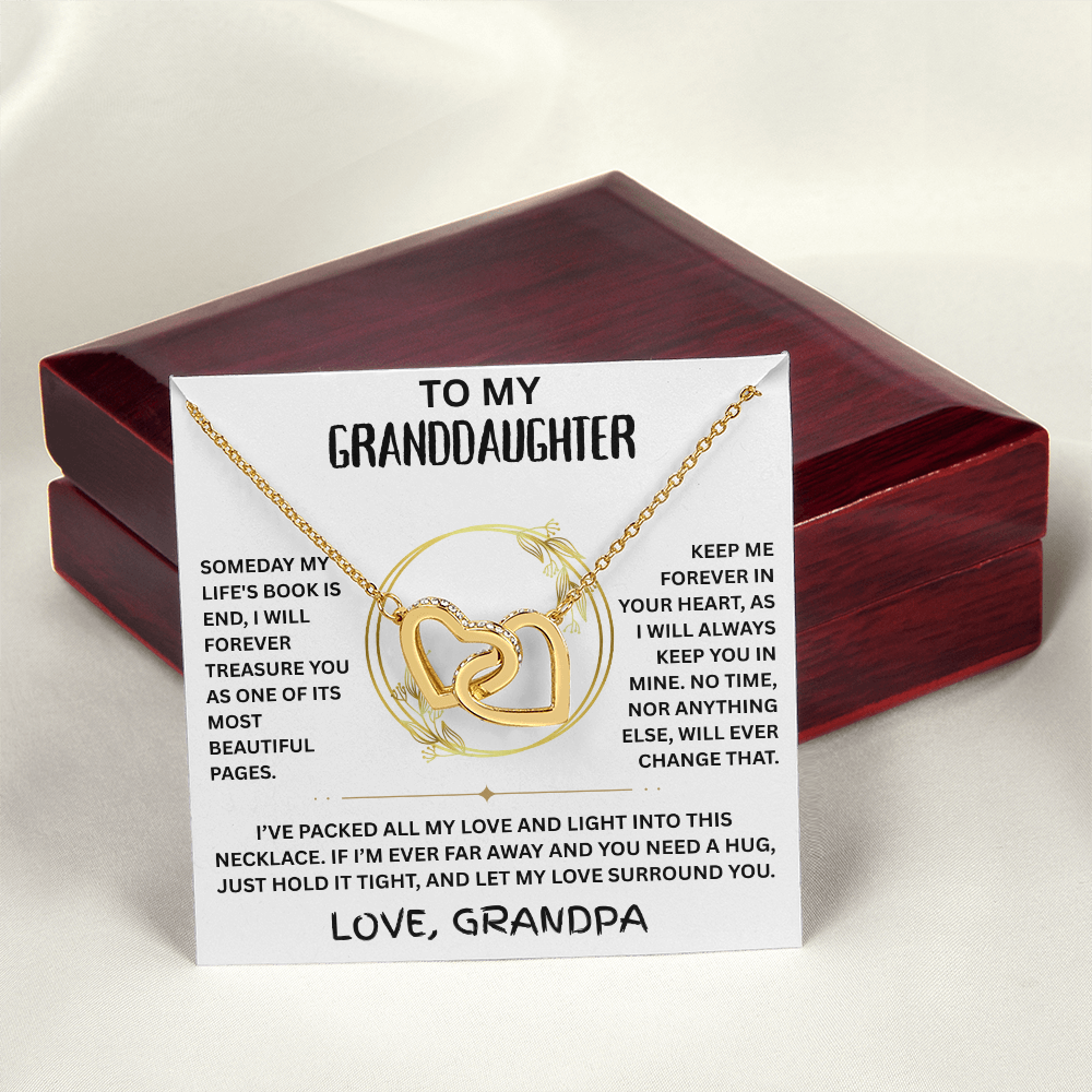 To My Granddaughter - Interlocking Heart Necklace - FG0006
