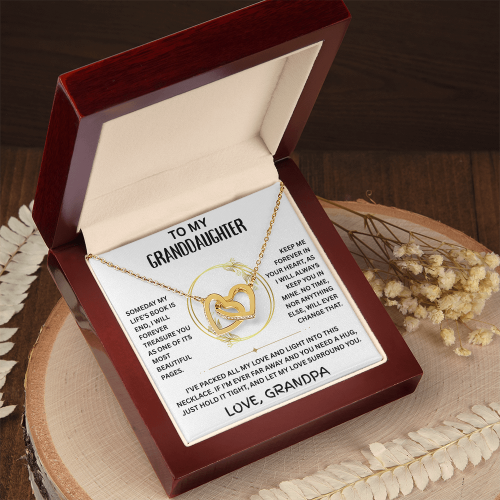 To My Granddaughter - Interlocking Heart Necklace - FG0006