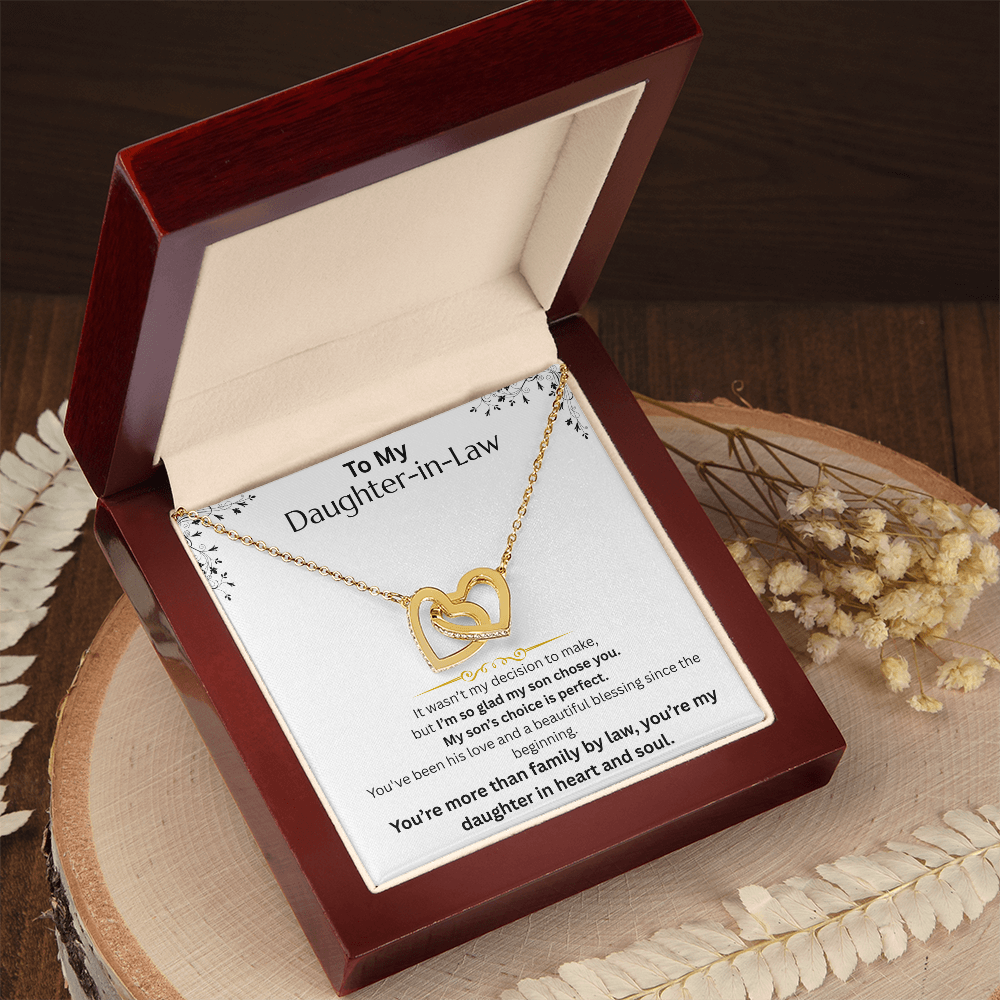 To My daughter-in-law - Interlocking Heart Necklace - FG0017