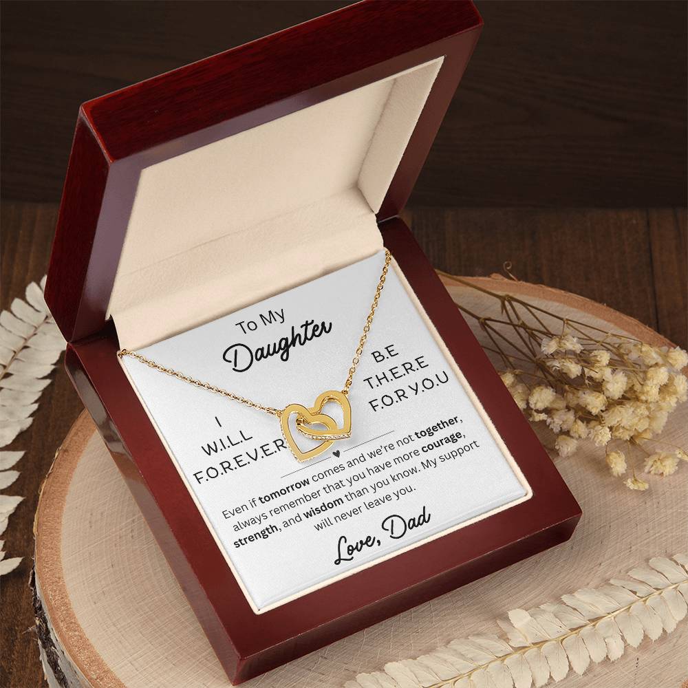 To My Daughter - Interlocking Hearts Necklace - FG005