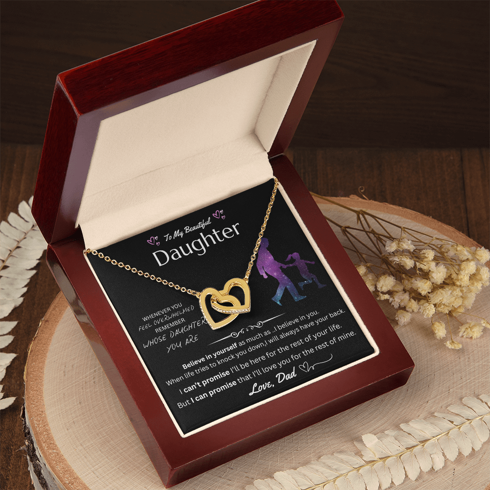 To My Beautiful Daughter - Interlocking Heart Necklace - FG0033